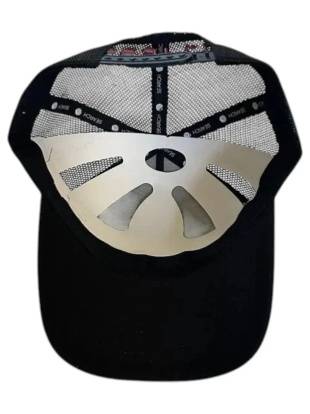 Search Black Trucker Hat Graphic Snapback One Size